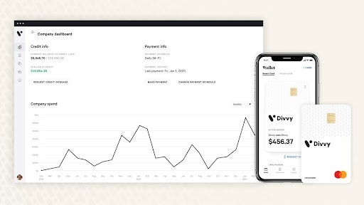 Divvy dashboard, app, and credit card.