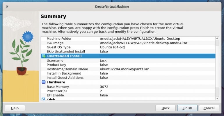 The Virtual Machine Summary page for our new VM.