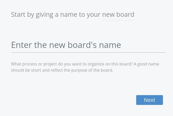 Naming your new custom kanban board.