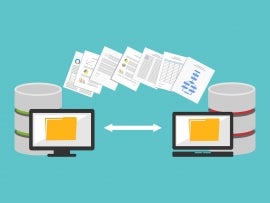 Data migrating between two computers and servers.