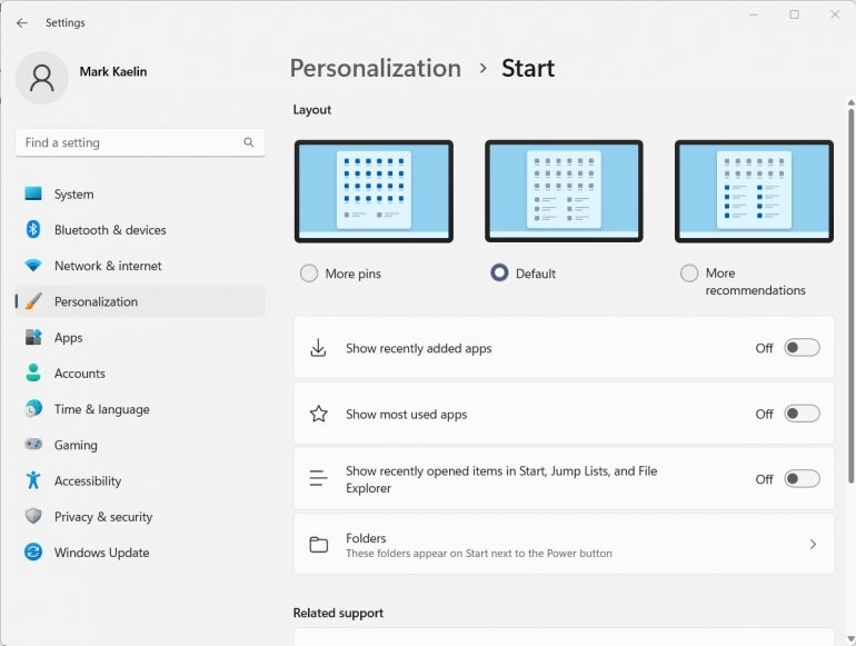 Go to "Personalization" under the Windows 11 Settings app.