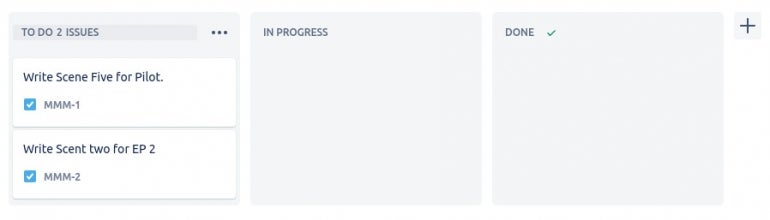 Jira columns: "TO DO 2 ISSUES," "IN PROGRESS," and "DONE."
