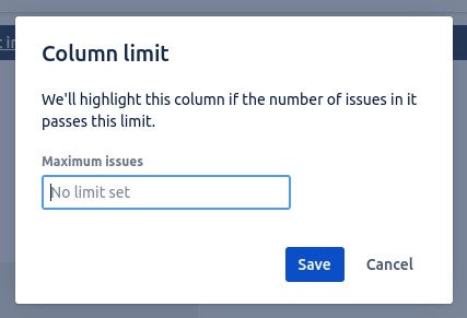 "Column limit" popup on Jira.