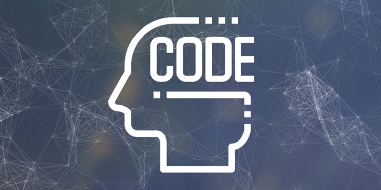 Outline of head with "CODE" on the center.