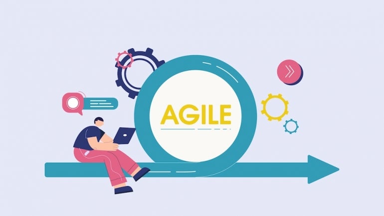 Agile team management concept. Business plan for clever intuitive process high quality strategy of company.