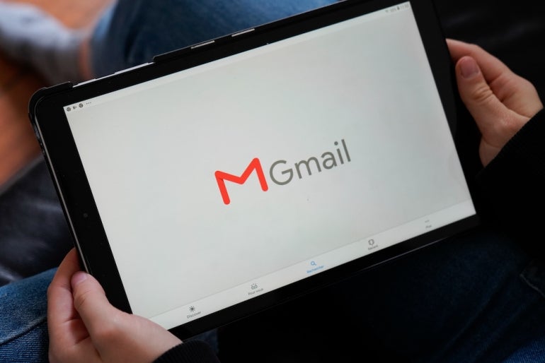 Bordeaux , Aquitaine / France - 11 30 2019 : Gmail tablet screen application free e-mail service by Google website