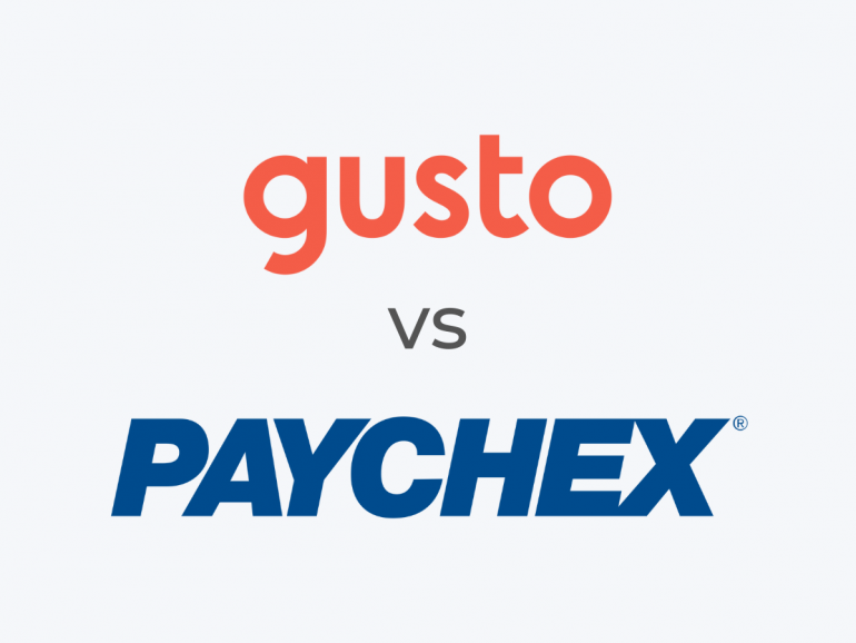Gusto vs Paychex logos.
