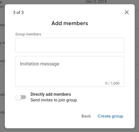 Adding members to the new group.