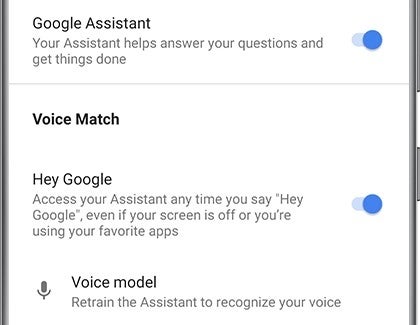 Open Settings and then find and select Voice Match.