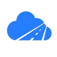 Skyvia logo depicting a blue cloud with a road running through it