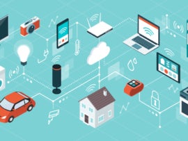 A domestic internet of things with a house, a car, a computer, etc.