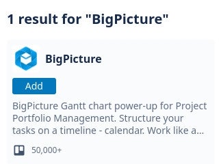 Installing the BigPicture Power-Up on a Trello board.