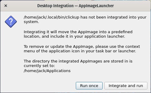 Integrating the ClickUp app with the Linux desktop.