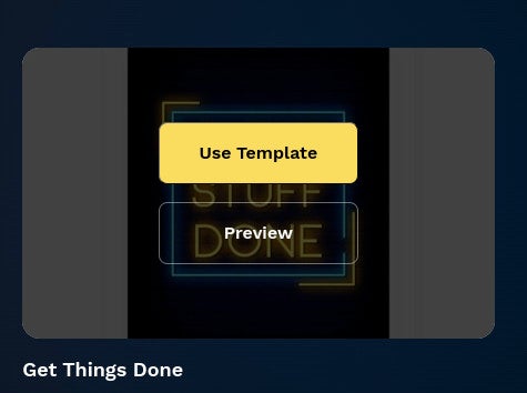 Adding the Get Things Done template to a workspace.