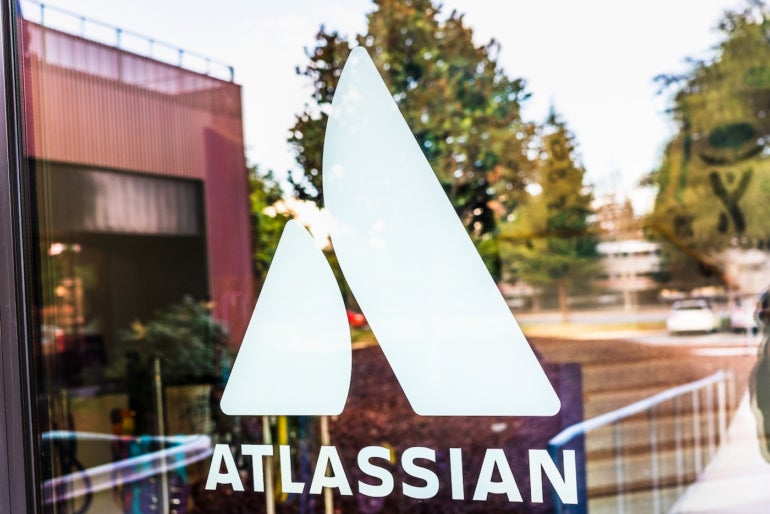The Atlassian logo on their headquarters building.