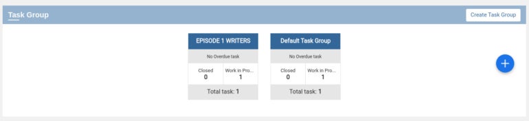 Task Groups as seen in the Orangescrum Dashboard.