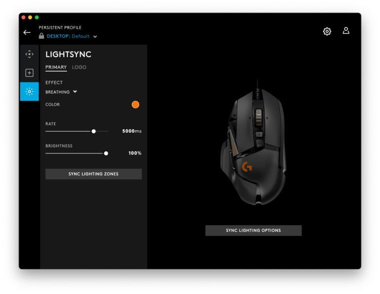 G Hub software also enables changing many peripherals' lighting and color effects.