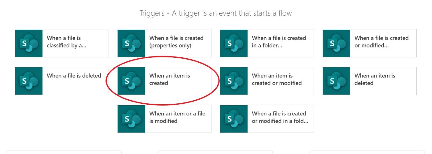 In Power Automate, choose a flow trigger. 