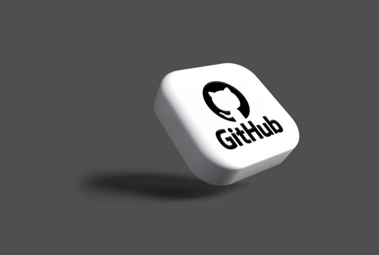 The Github logo in 3d.