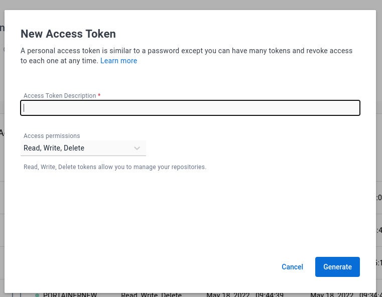 Creating our new access token.