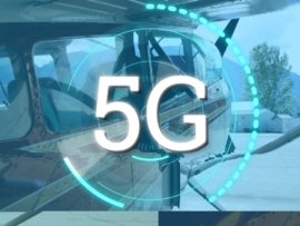 5G blue overlay over a grounded plane