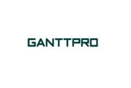GANTTPRO logo in dark green boxy font