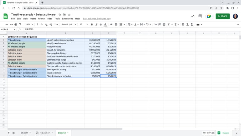 You may enter an additional column of data in Google Sheets by which to group events.
