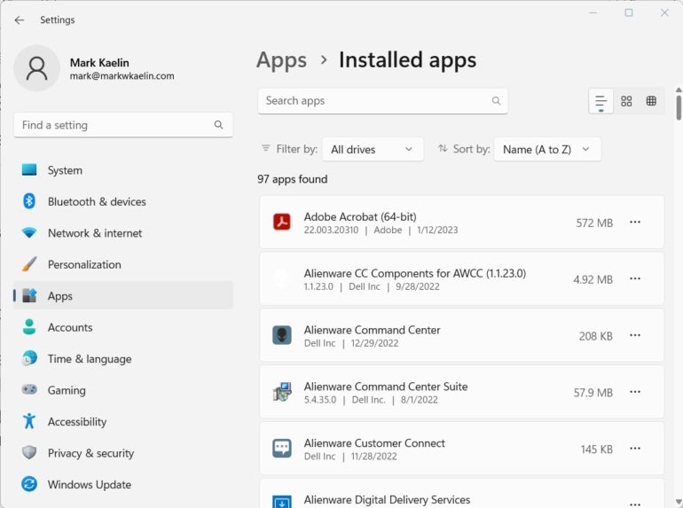 Access the Installed apps settings from the Apps menu to remove any unwanted or unnecessary applications.