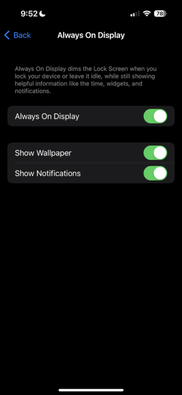 With iPhone 14, setting your always-on lock screen preferences is easy.
