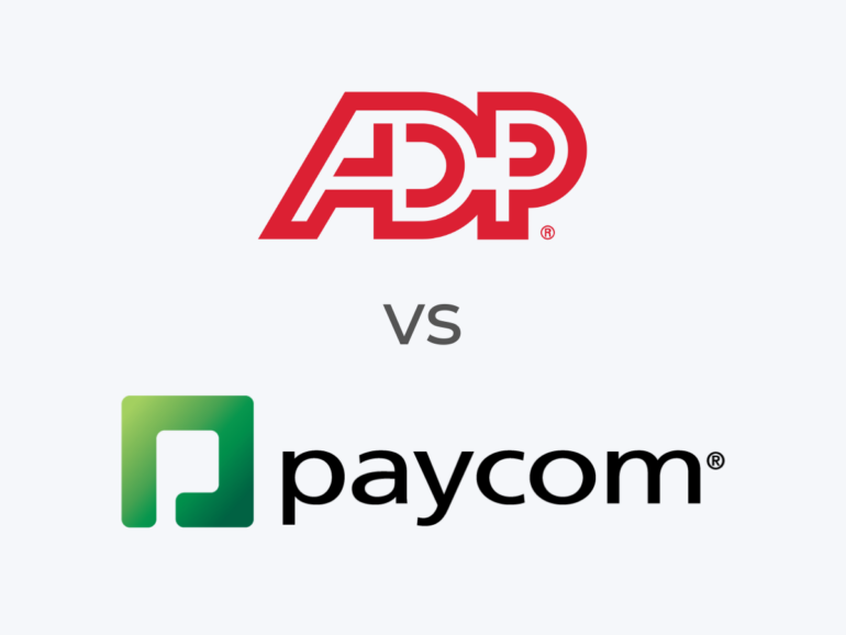 The ADP and Paycom logos.