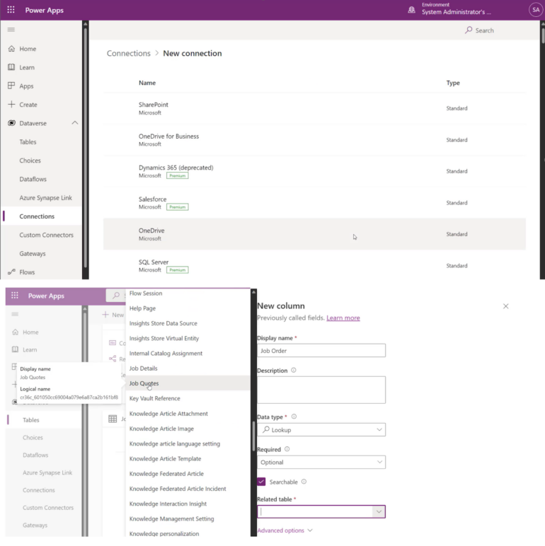 The new virtual tables wizard makes it simpler to create a live connection to enterprise data sources like SQL and SharePoint in Power Apps.