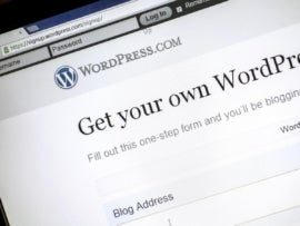 This photo shows an opening page in WordPress.