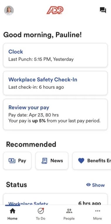 Employees can use the RUN by ADP mobile app to clock in and out, request time off, view pay stubs and get crucial business updates.