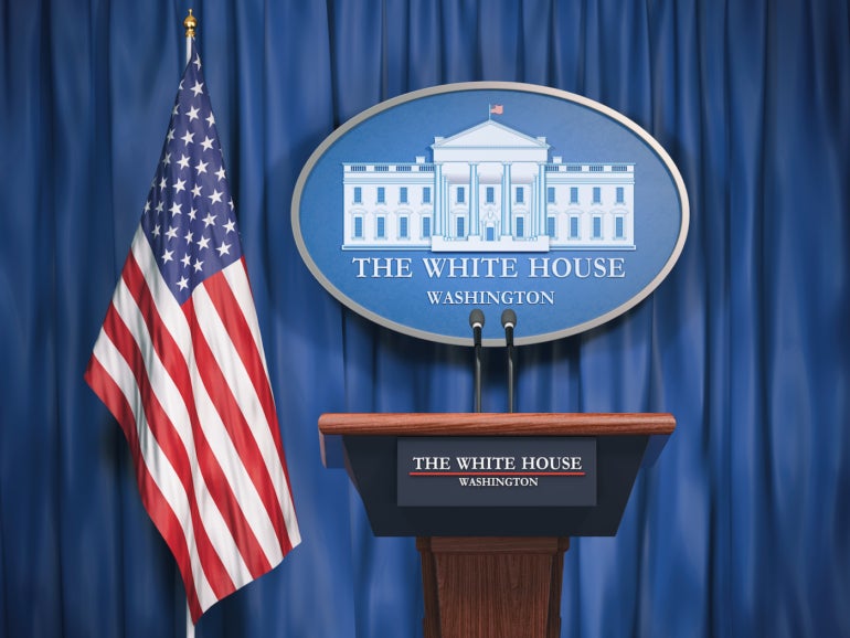 Chair of the White House press conference.