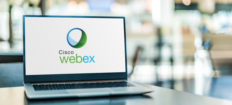 The Webex logo on your computer.