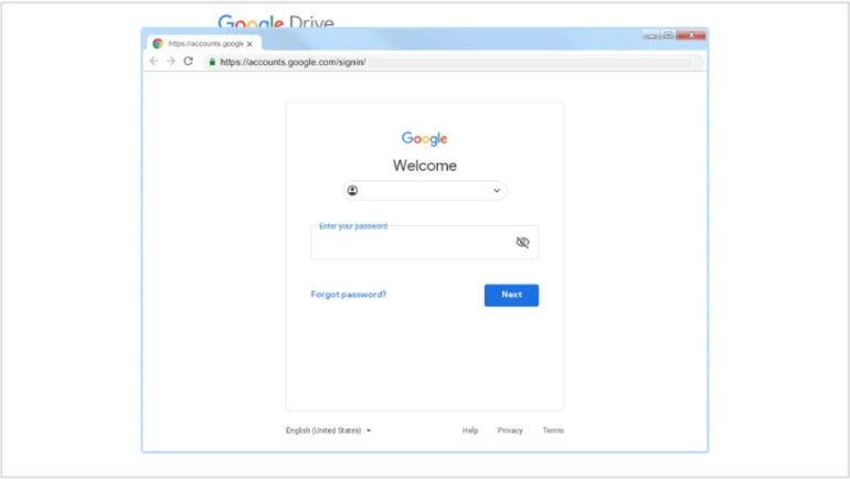 This screenshot shows a sample browser-in-the-browser phishing page. 