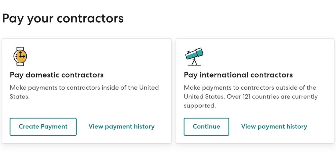 Gusto contractor payment options