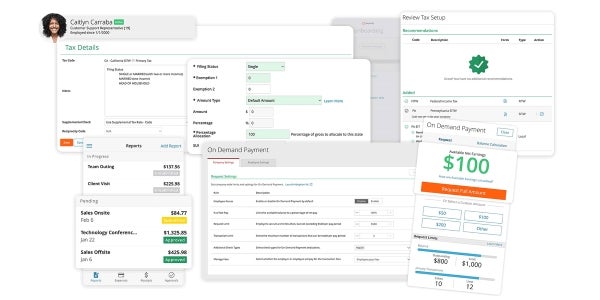 Paylocity dashboard and user interface