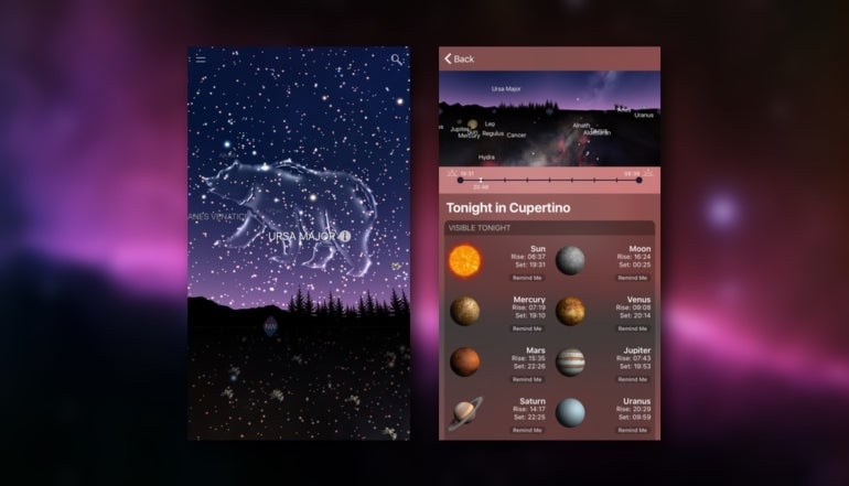 Night Sky interface