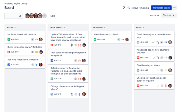 Jira scrum board simplifying complex projects for teams.