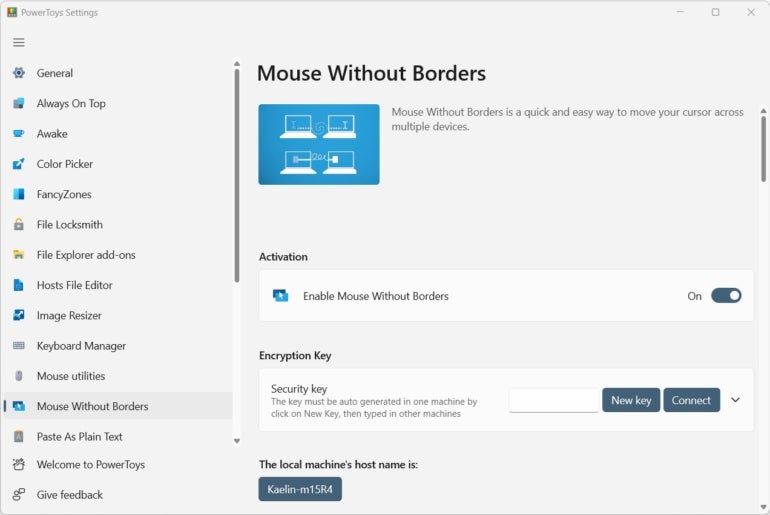 Mouse Without Borders Microsoft PowerToys menu