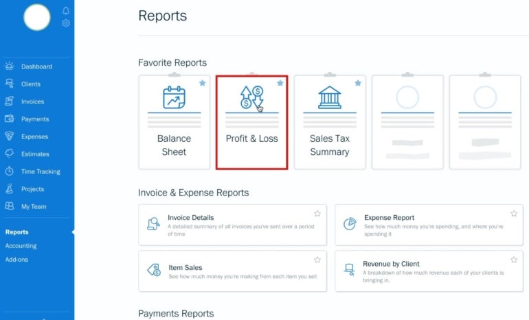 How to create reports in FreshBooks.
