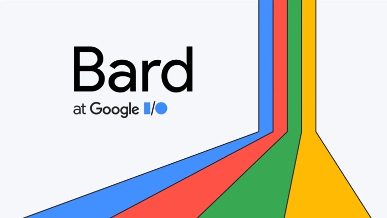 This image displays a logo for Google Bard and Google I/O conference.