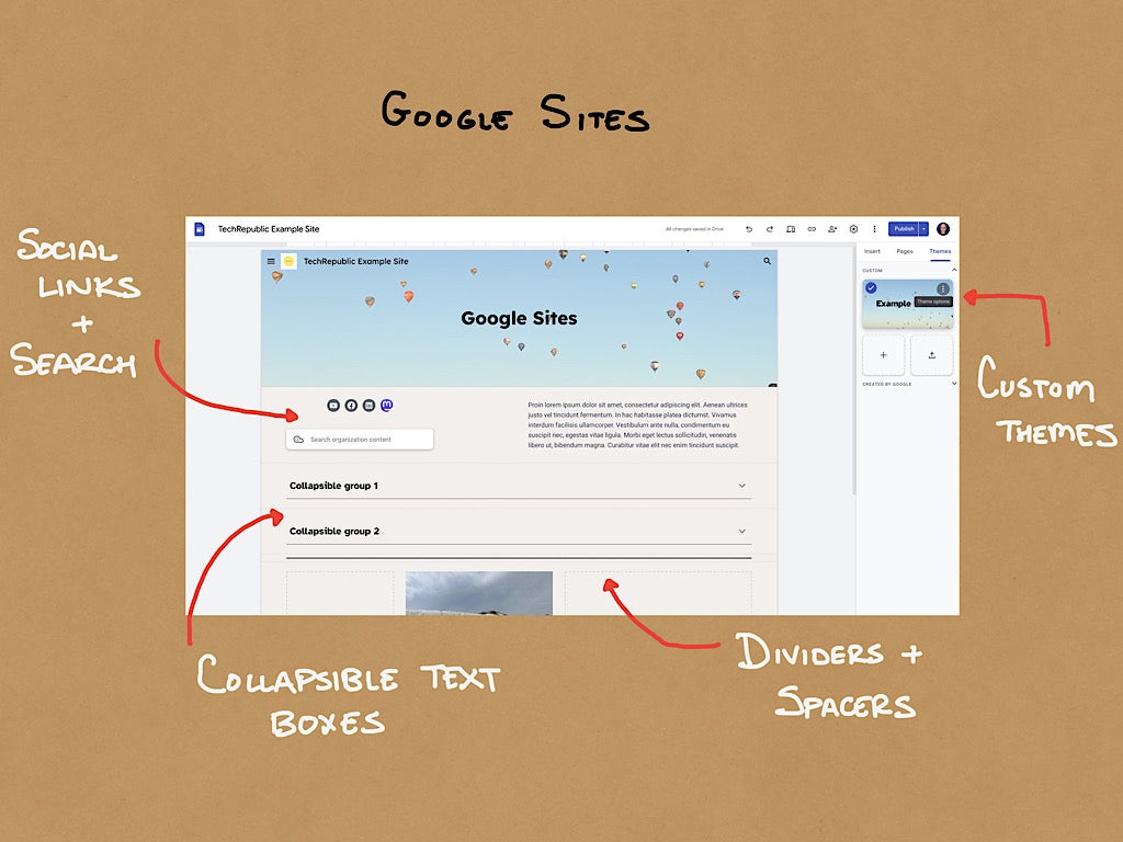 Features of Google Sites