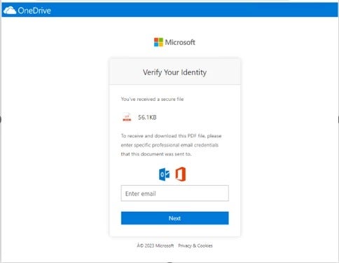 Microsoft phishing page.