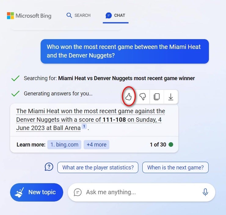 Adding an upvote to a good answer on Bing Chat.