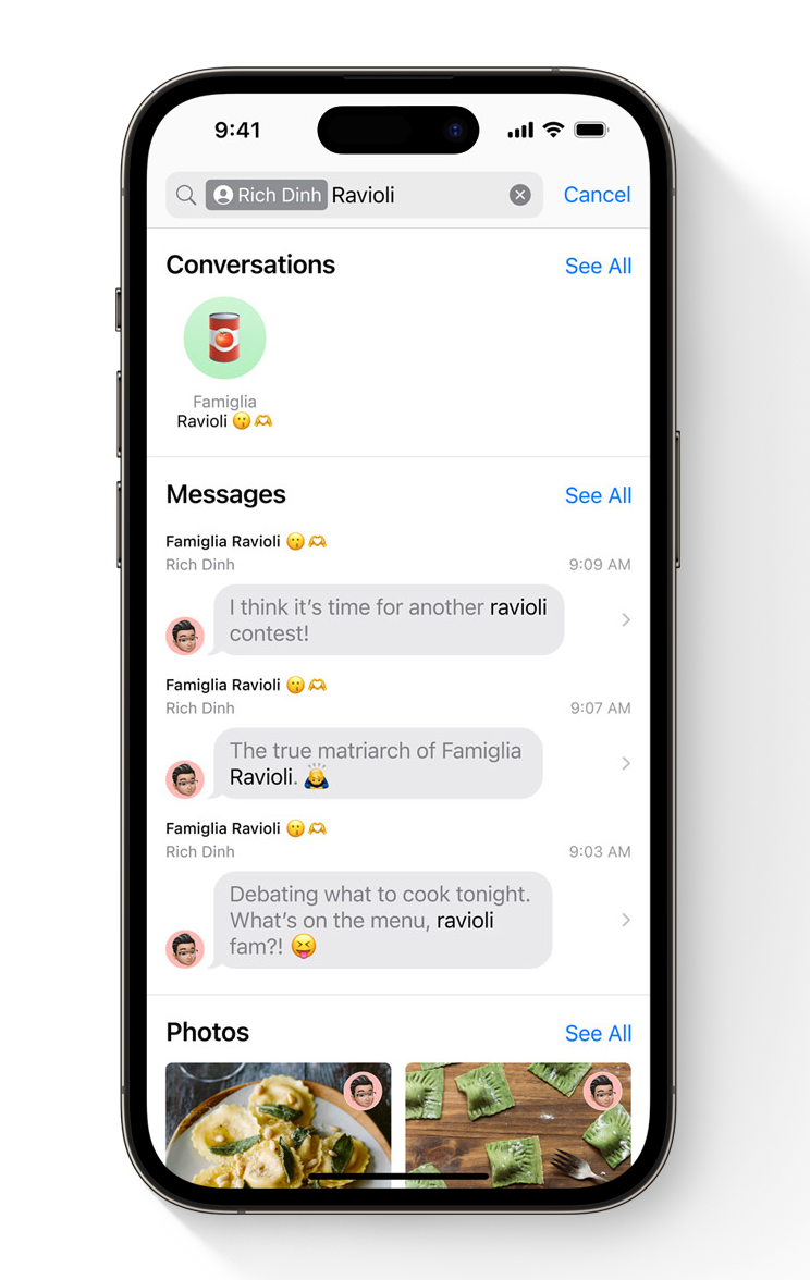 Messages app in iOS 17. Image: Apple, Inc.