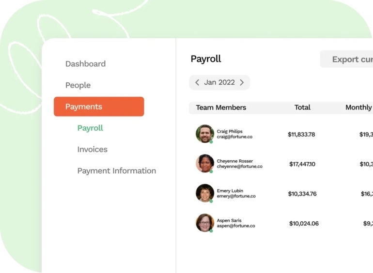 A look at Oyster's payroll management features.