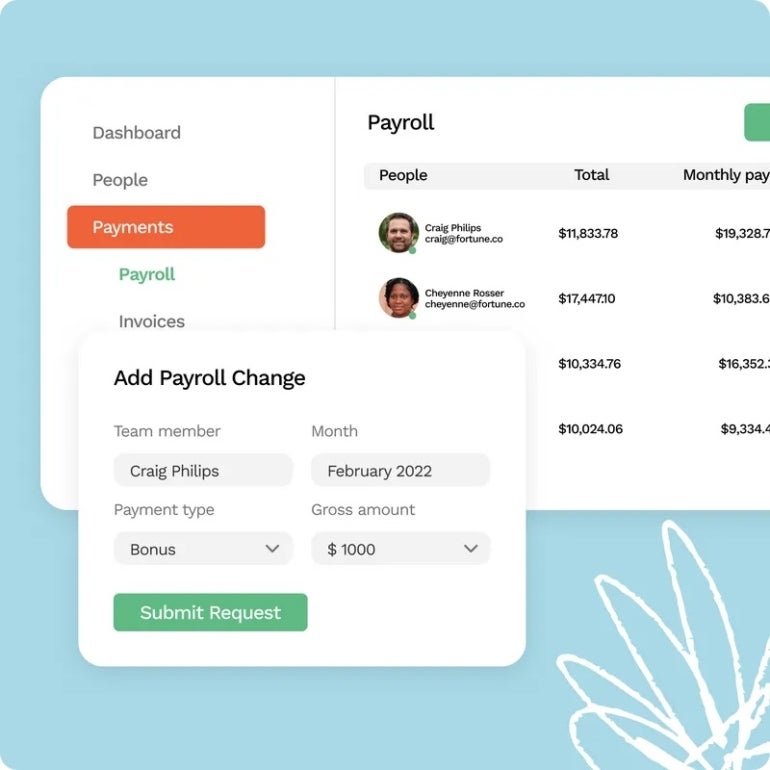 Easily view and change team member payroll status in Oyster.