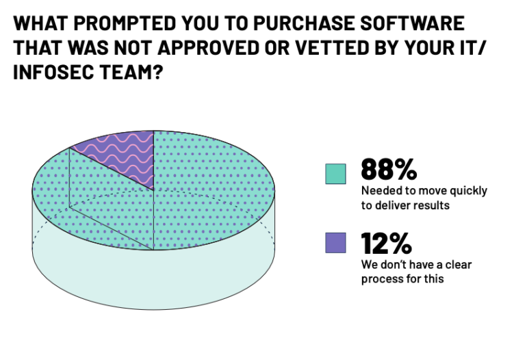 Need to move quickly drives software purchases without IT or security approval.